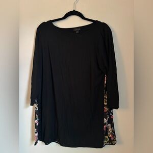 J. Jill Black Tunic with Floral Accents